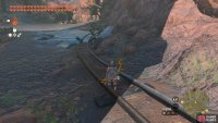 Follow the minecart tracks towards Goron City.