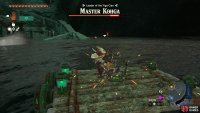 Quickly jump on the boat while he&rsquo;s stunned to attack him.