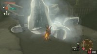 The entrance to the shrine at the end is encased in ice