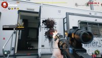 Shoot the explosive growths on the trailer before you enter.