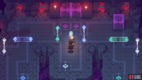 The goal of the Red Room is to push two blocks into the purple diamond tiles.