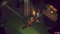 Cross the wooden beams to get the chest you saw inside the place.