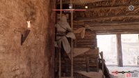Look for the ladder on the side, inside, to reach the chest on the second floor.