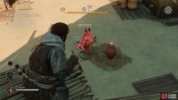 The one with the key will need to be hit in the legs, because of armor.