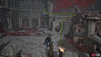 Deal with the enemies, and follow the stairs around past the chest.