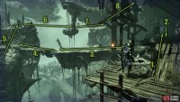 You&rsquo;ll need to be in the Umbral Realm for the bridges and platforms to appear. Note, the ladder at the back is pushed down from above.