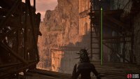 Climb the ladder, follow the path then drop. Make sure you speak to the NPC along the way.