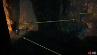 Then follow the path along where you&rsquo;ll end up here. Head left, defeat the miners and Invisible enemy, and follow the path.