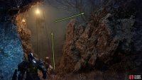This will lead back outside where you&rsquo;ll find an enemy on stilts. Follow the path up the hill to your right.