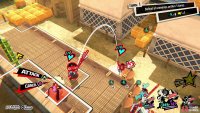 Have Ann knock a guard into an enemy on the ground below,