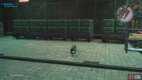 There are a bunch of carts you can move along the one wall.