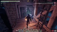 Jump through the hole where the barricade was to find the chest on the other side.