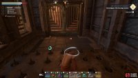 Sprint around the corner and go through the door. If the spikes hit you, you&rsquo;ll take damage as well as get stunned.