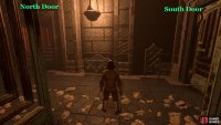 In the next room, you&rsquo;ll have two doors at each end of the corridor.