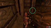 Jump the gap to find a chest behind the pillar.