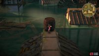 into the water