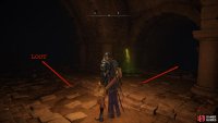 You can find a Grave Glovewort in the northern room. East will take you the right way.