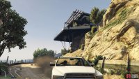 Accelerate away from the building to cause it to collapse
