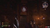 Use the lever, and then use the power again above the gate. Finally, use the lever once more.