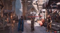 Head toward the archway and you&rsquo;ll find a path between two market stalls to the north.
