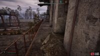 Follow this to the left where you&rsquo;ll find some broken stairs leading to a door.