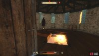 Take out the guard and go down the stairs.