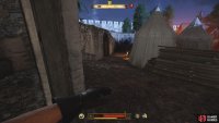 After dropping, head left and go behind the white tents.