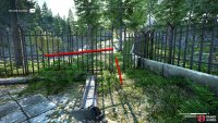 In the southeast corner, you&rsquo;ll find a gap in the fence. Go through it and head left.