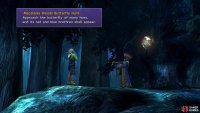 The butterfly of many hues is the one to touch to start the butterfly minigame