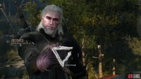 Instead of your swords, you can use Axii to convince the Bandits to lower the bridge for you.