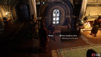 Give the drink to Razelan and ask him to distract the guards for you.