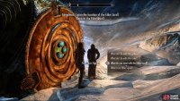 Speak with Septimus Signus to learn more about the Elder Scroll and its location.